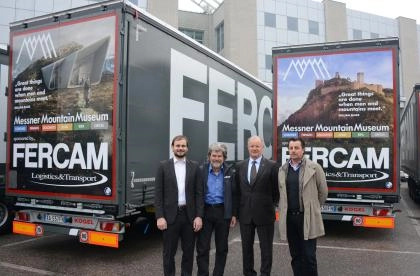 Una cordata speciale: Messner Mountain Museum sui camion FERCAM